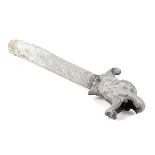 10 - A 19th century zinc gargoyle water spout, 51cm long and a 19th century French painted wooden yoke, 1... 