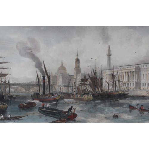 102 - Thomas Abiel Prior (British 1809-1886) - Portsmouth Harbour & Dockyard in 1853 - a 19th century hand... 