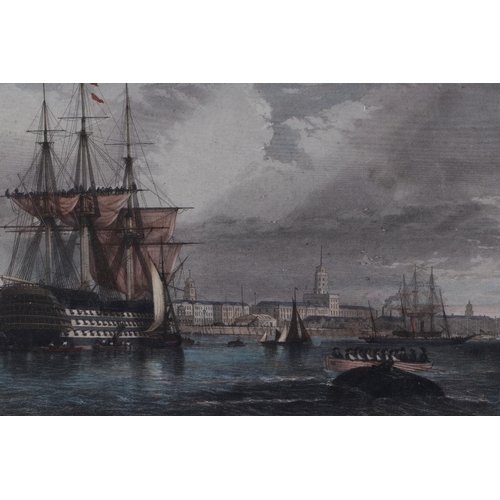 102 - Thomas Abiel Prior (British 1809-1886) - Portsmouth Harbour & Dockyard in 1853 - a 19th century hand... 