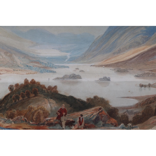 108 - Samuel Jackson (Bristol school 1794-1869) - Mountainous Lake Scene with Figures in the Foreground - ... 