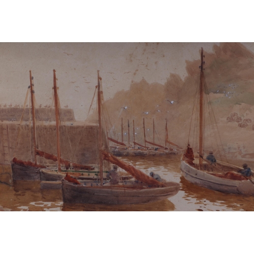 109 - Early 19th century English school - A Harbour Scene with Fishing Smacks in the Foreground - possibly... 