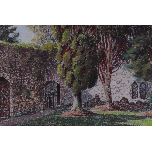 115 - Ivor MacKenzie (20th century British) - The Cloister - signed lower right, pastel, framed & glazed w... 