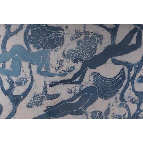 116 - 20th century school - Under the Sea - signed 'Rosa' lower right, batik on cotton, framed & glazed, 7... 