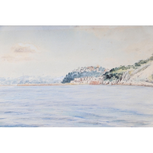 120 - A Jukes-Brown (early 20th century British) - Early Morning Mist Looking Towards Haldon Pier - waterc... 