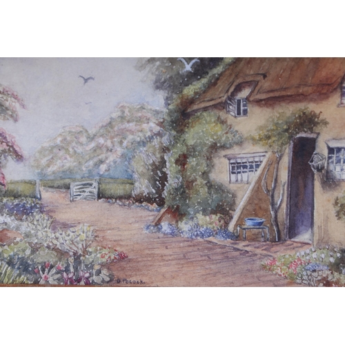 123 - D Pollock (early 20th century school) - A Well Planted Walled Garden - together with another by the ... 