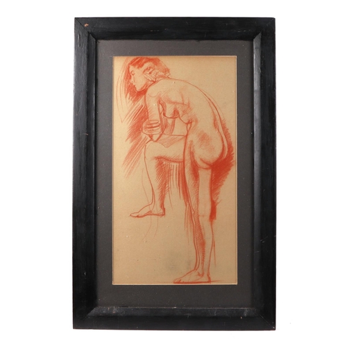 136 - Edward Woore (1880-1960), three life studies of young ladies, circa 1950, conte crayon, largest 21 b... 