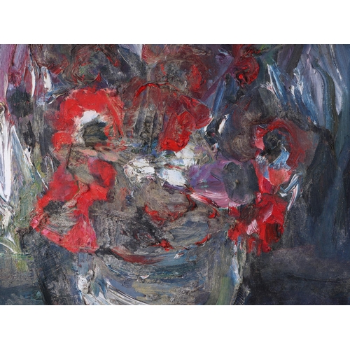 158 - W Lampl (20th century school) - Still Life of Flowers in a Vase - abstract, signed lower left, oil o... 