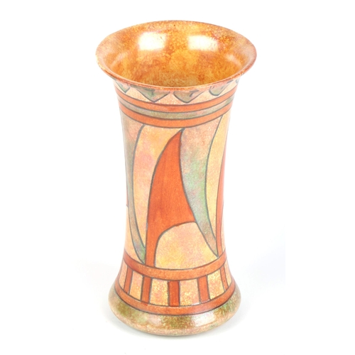 181 - A Charlotte Rhead tube lined vase, 19cms high.