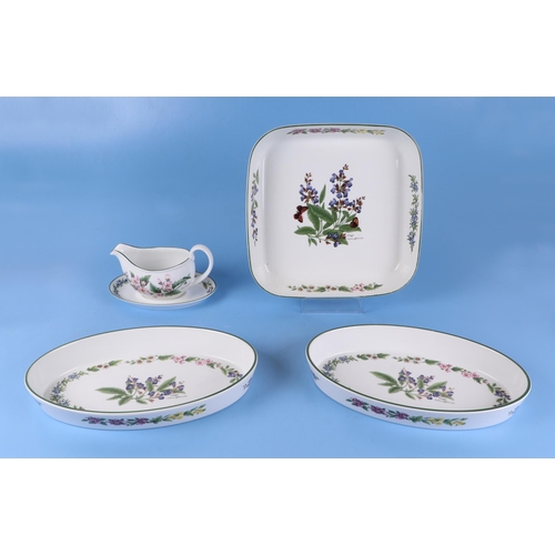 194 - A group of Royal Worcester 'Worcester Herbs' pattern dinnerware to include tureens and platters.