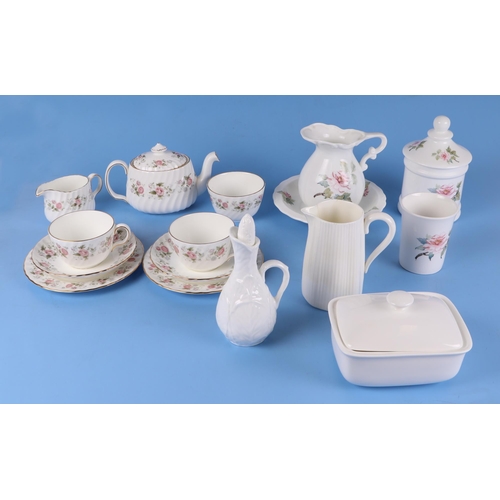 195 - A Wedgwood Hathaway Rose pattern teaset; together with a Wedgwood Countryware part teaset; a Coalpor... 