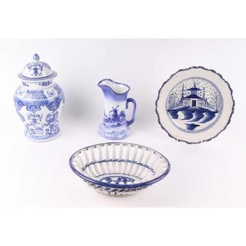 226 - A 19th century blue & white transfer decorated tureen and cover; together with other similar blue & ... 