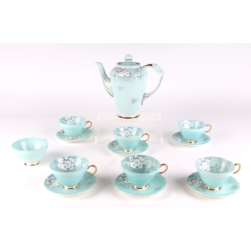 231 - A Victorian eight-person porcelain tea service decorated with a blue band and gilt highlights; toget... 