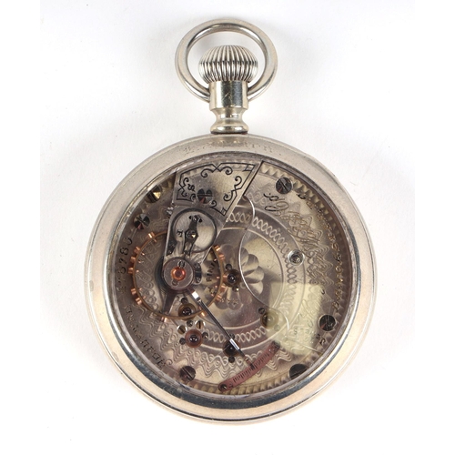 357 - A Hamilton Watch Co. open faced pocket watch, the white enamel dial with Roman numerals, subsidiary ... 