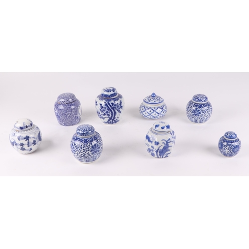 495 - A large quantity of Chinese blue & white ginger jars.