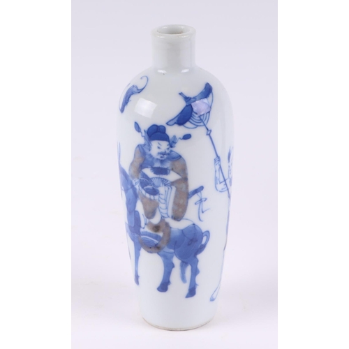 535 - A group of Chinese and Japanese blue & white miniature vases, the largest 11.5cms high (6).