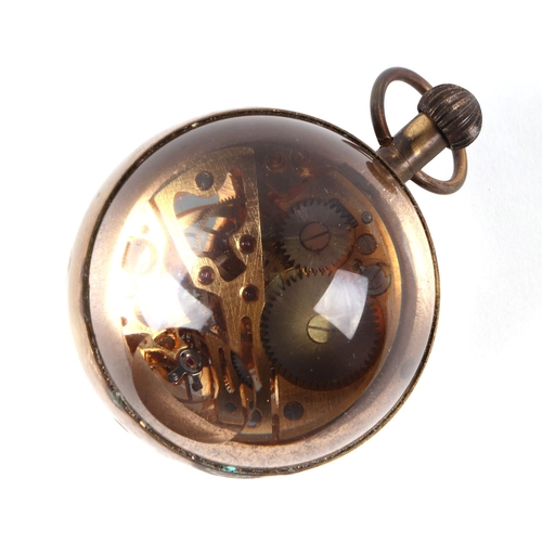 560 - A Chinese famille rose double gourd abstinence pendant, 7cms high; together with a glass globe table... 