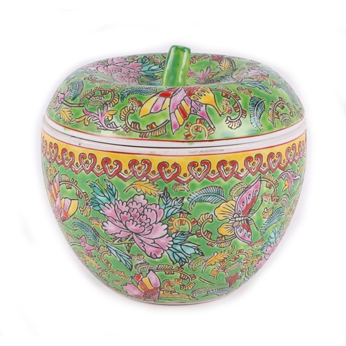 568 - A Chinese square form famille rose vase and cover, 33cms high; together with a millefiori style jar ... 