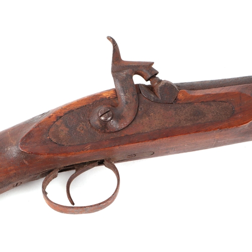 66 - A 19th Enfield style musket with percussion black power cap, ram rod, and walnut stock, 121cm long.