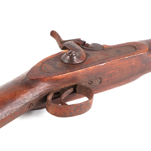 66 - A 19th Enfield style musket with percussion black power cap, ram rod, and walnut stock, 121cm long.