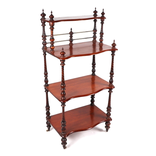 735 - A Victorian mahogany four-tier Whatnot on turned supports, 55cm wide.