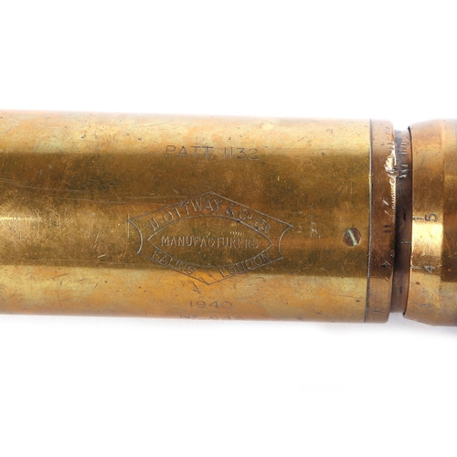 80 - A W. Ottway & Co. brass sighting scope, No. 645, 51cms long.