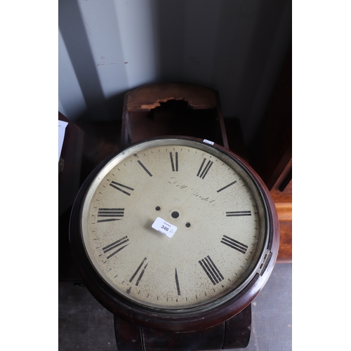 346 - A Victorian drop-dial wall clock, the 30cms diameter dial with Roman numerals, signed 'Bell Bristol'... 