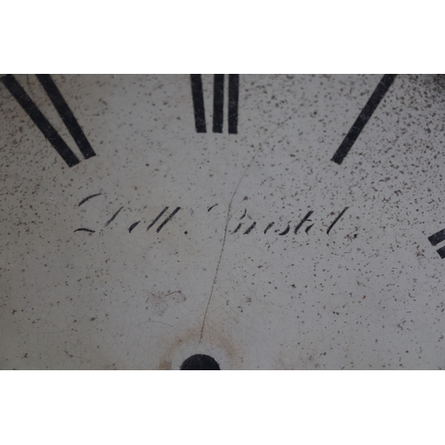 346 - A Victorian drop-dial wall clock, the 30cms diameter dial with Roman numerals, signed 'Bell Bristol'... 