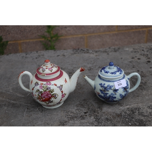 225 - A small collection of 18th century and later porcelain to include a sparrow beak blue & white cream ... 