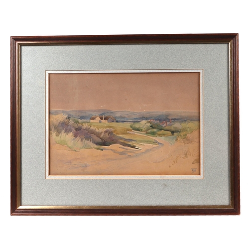 136 - 20th century English school - Above Instow circa 1930 - 46 by 30cms; together with another - Instow ... 