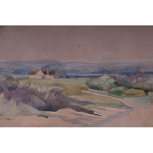 136 - 20th century English school - Above Instow circa 1930 - 46 by 30cms; together with another - Instow ... 