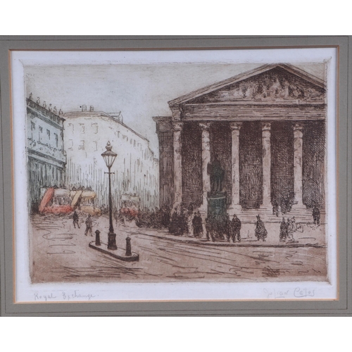 140 - Julien Celos (Belgium 1884-1953) - Royal Exchange - artist proof etching, signed & titled in pencil ... 