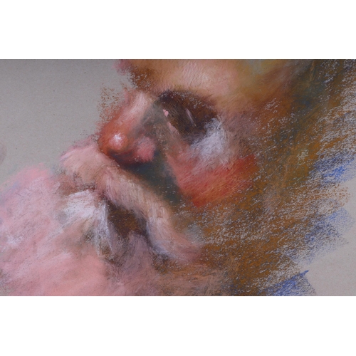 148 - 20th century English school - Portrait of an Old Bearded Gentleman - pastel, indistinctly signed low... 