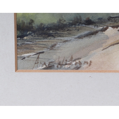 168 - Anna Williams - Stubble Field, Hampton Farm - watercolour, signed lower left, 33 by 21cms, framed & ... 