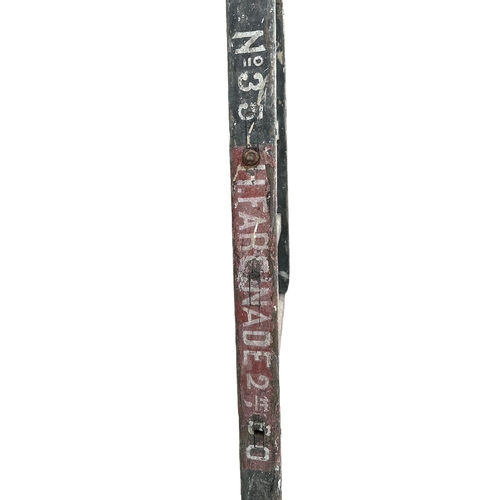 2 - A large distressed painted pine ladder, 262cms high.