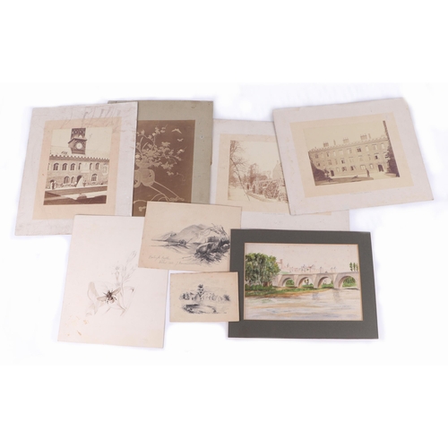 209 - Late 19th / early 20th century English school - a portfolio containing unframed watercolours and pri... 