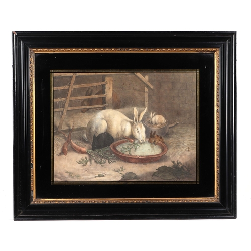 214 - After Frederick Taylor - Cow House - coloured print, framed & glazed, 32 by 26cms; together with a 1... 