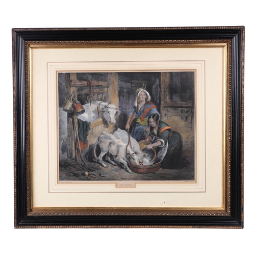 214 - After Frederick Taylor - Cow House - coloured print, framed & glazed, 32 by 26cms; together with a 1... 