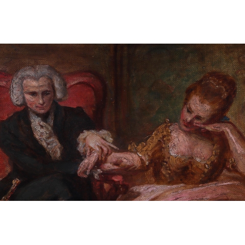 218 - Early 19th century school - A Physician Tending a Young Lady - indistinctly signed W. H. ...? lower ... 