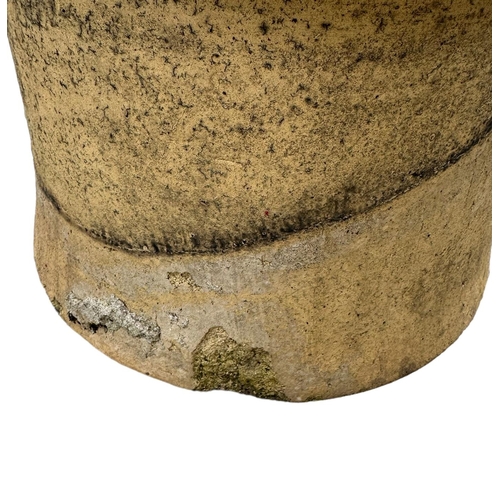 22 - Two pottery glazed chimney pots, the largest 64cms high (2).