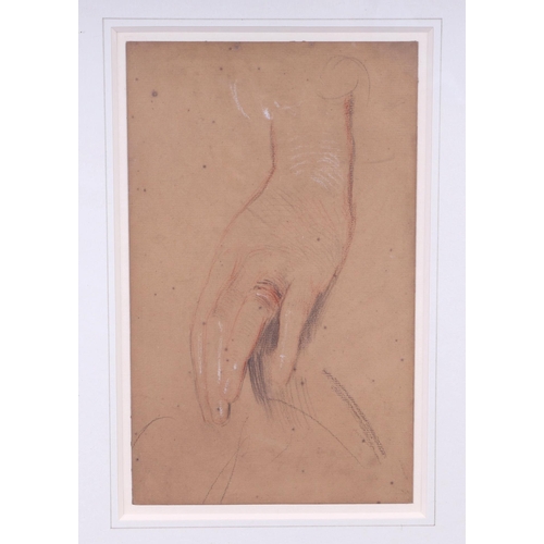 222 - George Richmond RA (1809-1896) - Study of a Woman's Left Hand - pencil & crayon, framed & glazed, 15... 