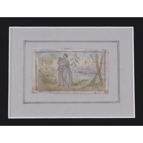 233 - Robert Cruickshank (1789-1856) - a group of pencil sketches and watercolours including two book illu... 