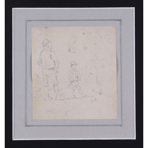 233 - Robert Cruickshank (1789-1856) - a group of pencil sketches and watercolours including two book illu... 