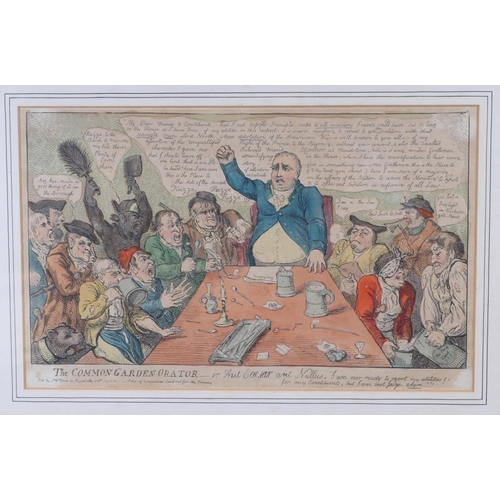 240 - A group of four 19th century coloured political satire engravings - Evidence to Character, An Englis... 