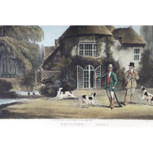 247 - After D Wolstenholme - a group of three coloured hunting prints, published by R Ackermann, 1823, all... 