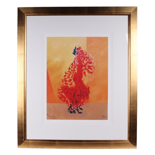 256 - David Boardman (20th century British) - Fire Dance II - from the Flamenco series, limited edition 6/... 