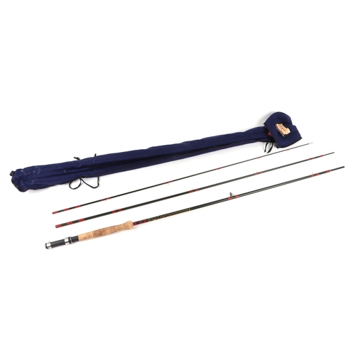 333 - A Bruce & Walker 10ft 6ins three-piece carbon fibre salmon and trout fishing rod with spare tip.