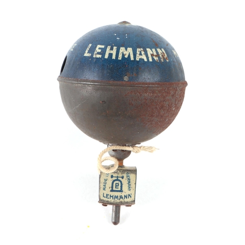 350 - A 1920's German Lehmann Gnom tin plate spinning top, numbered 355.