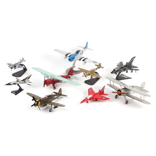 365 - A collection of Airfix and other scale model aircraft made up kits to include Spitfire, Hurricane, R... 