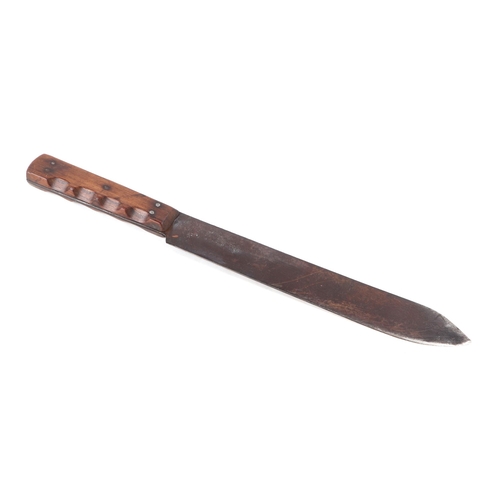 44 - A WWII Joseph Elliot knife, the steel blade with military broad arrow and date stamped 1943, 39cms l... 