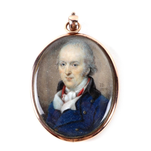 463 - John Bogle (British 1746-1803) - a 19th century oval portrait miniature on ivory depicting a gentlem... 